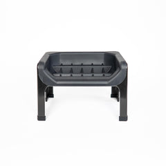 Fluff Trough elevated slow feeder dog bowl showing a stable non-slip base for mess-free meals.