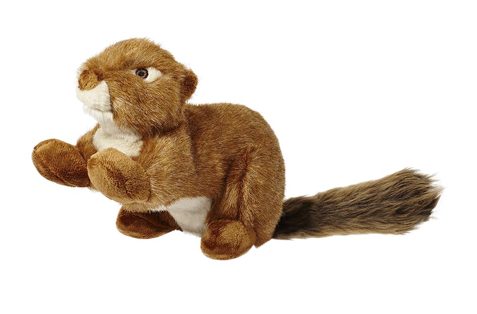 Fluff & Tuff SQUEAKERLESS Red Squirrel 12in for stealthy play and tug-friendly fun