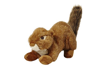 Fluff & Tuff SQUEAKERLESS Red Squirrel sturdy seams and plush outer fabric for durable play