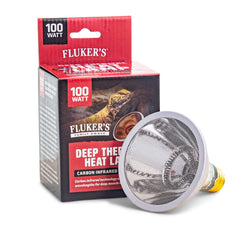 Fluker's Deep Thermal Heat Lamp basking scene shows reptiles enjoying natural warmth.