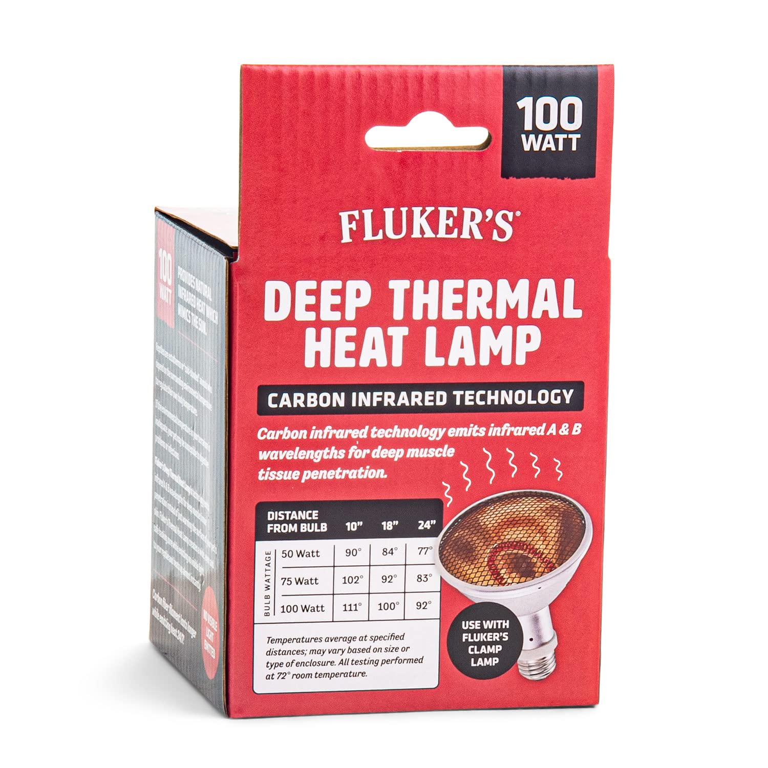 Fluker's Deep Thermal Heat Lamp carbon infrared emission glow for deeper warmth.