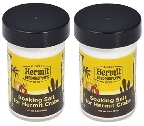 Fluker's Hermit Crab Soaking Salt pack-2 provides mineral bath for hydration and shell health.