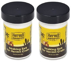 Fluker's Hermit Crab Soaking Salt pack-2 provides mineral bath for hydration and shell health.