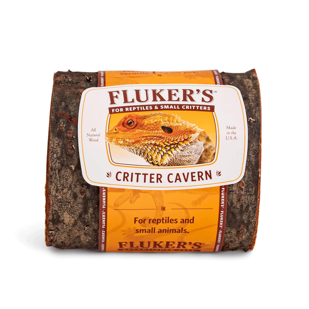 Fluker's Medium Critter Cavern Hide front view, a secure reptile retreat