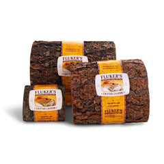 Fluker's texture closeup, rugged half-log design