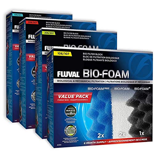 Fluval 406-407 canister filters in use image suggests compatible media improving aquarium clarity.