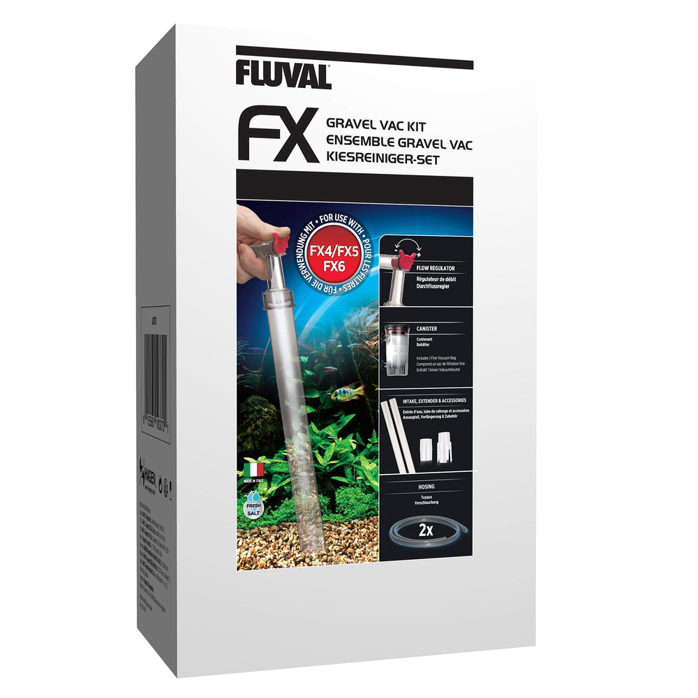 Fluval A370 gravel cleaner kit black side view for easy maintenance.