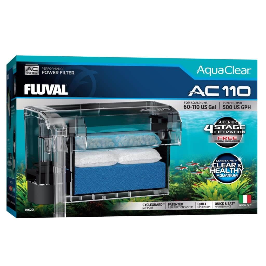Fluval AC110 filter multistage-filtration demonstrates powerful filtration.