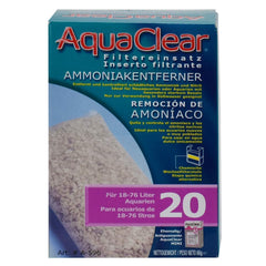  Fluval AquaClear 20 ammonia remover insert with foam and carbon layers, illustrating multi-stage filtration.