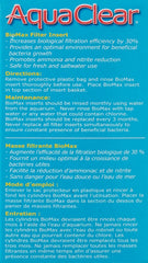 Fluval AquaClear BioMax insert supports beneficial bacteria for stable biological filtration.