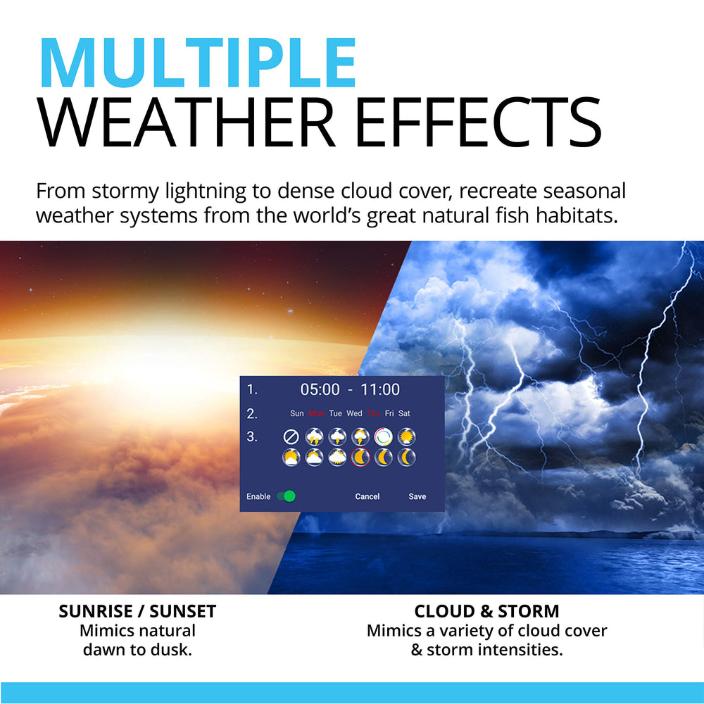 Fluval Aquasky 2.0 weather effects simulate storms and lunar phases