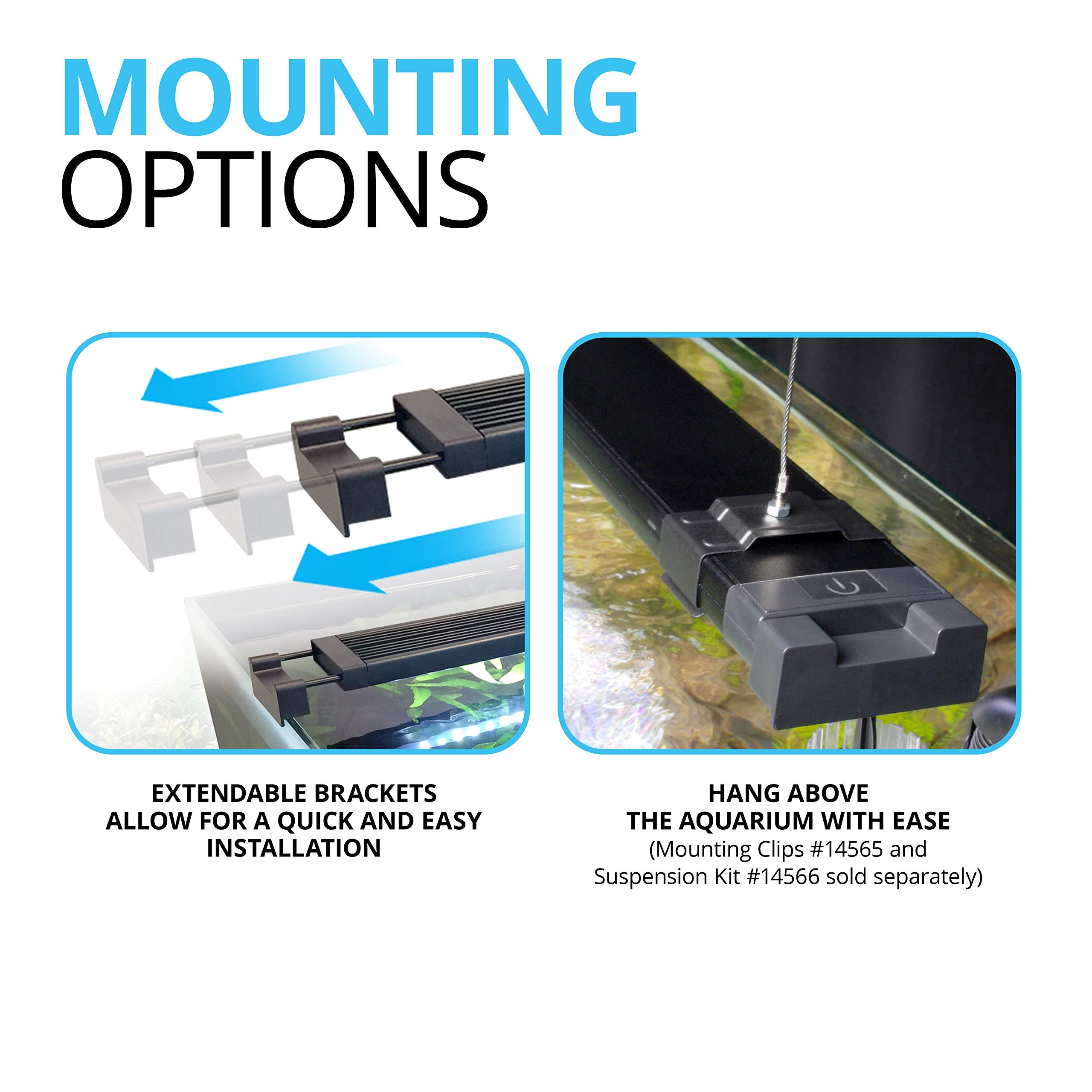Fluval Aquasky 2.0 sunrise to sunset transitions mimic natural daylight
