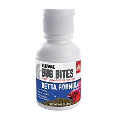 Fluval Bug Bites Betta food granules feeding in tank for active betta.