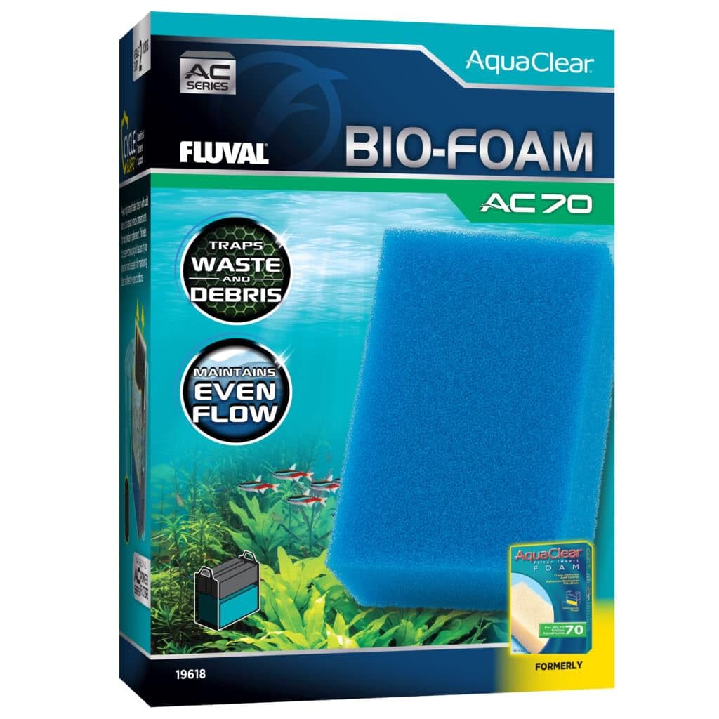 Fluval carbon inserts enhance water clarity in a home aquarium.