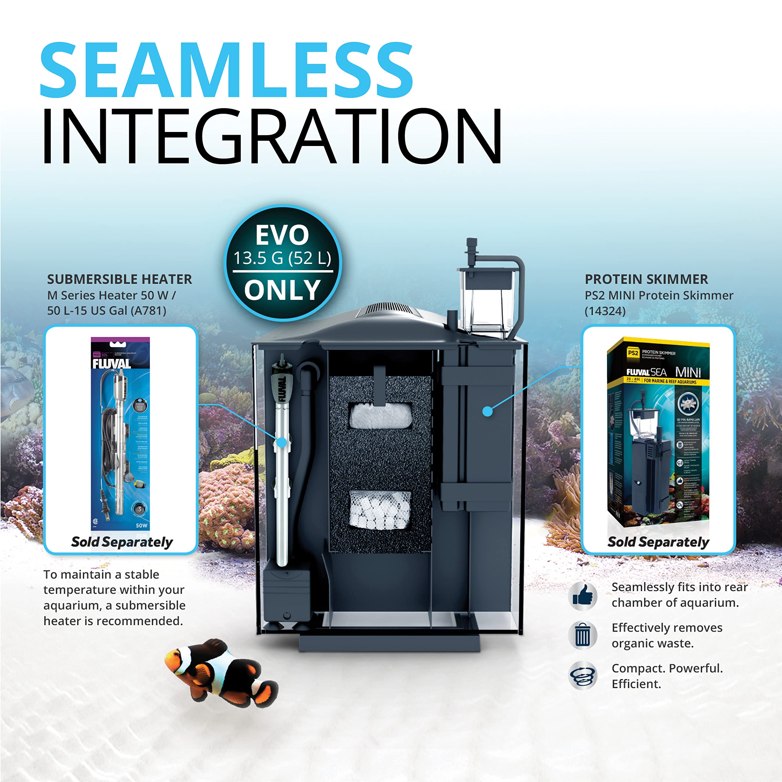 Fluval Evo XII canopy open reveals convenient feed door for quick top-offs and daily meals.
