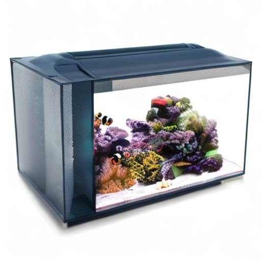 Fluval Evo XII desk-setup displays compact reef tank ready for desktop spaces.
