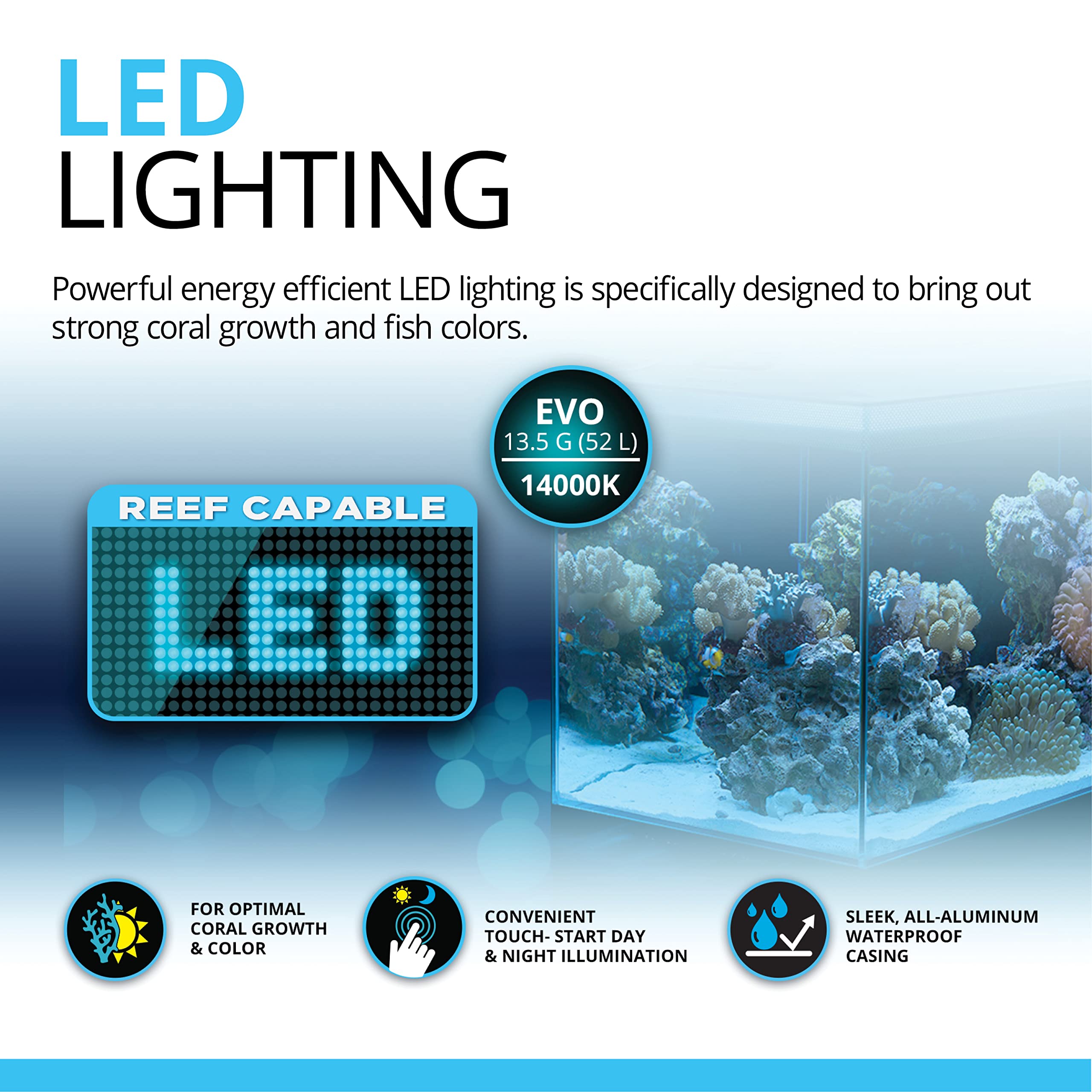Fluval Evo XII honeycomb design accentuates modern aesthetics with efficient water flow.