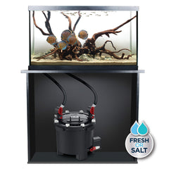Fluval FX4 media baskets stack demonstrates organized filtration media for customization.