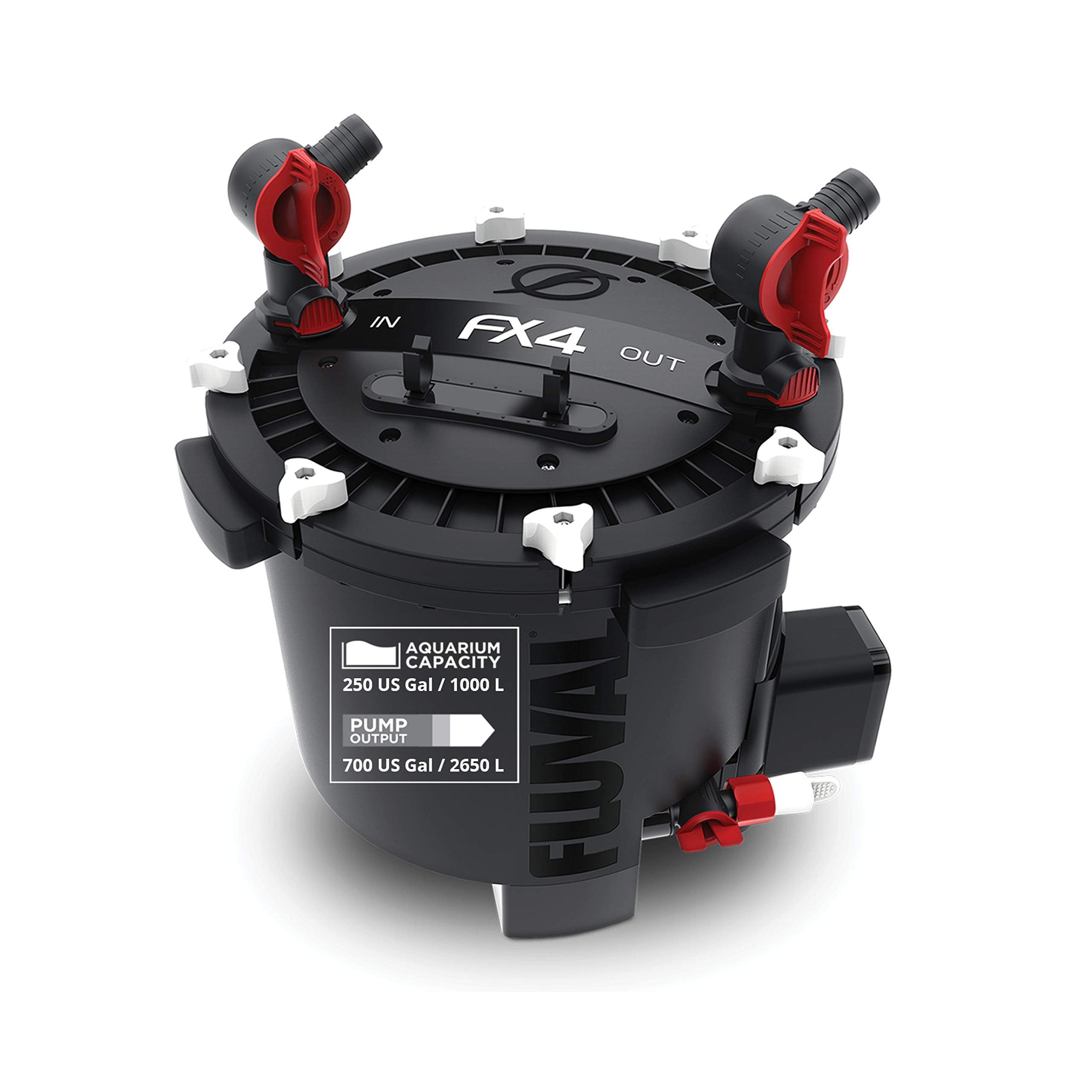 Fluval FX4 under-aquarium setup showing compact filtration saving space beneath the tank.