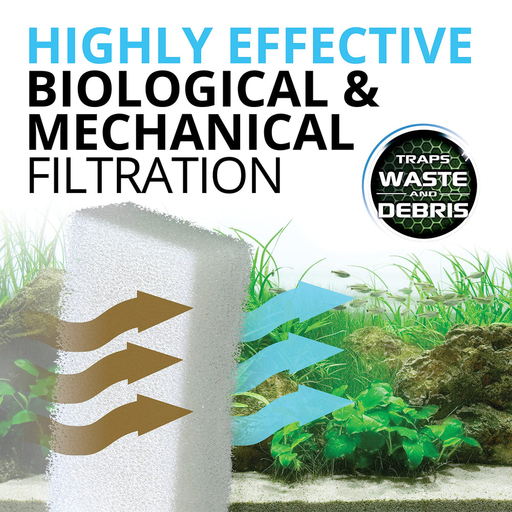 Fluval FX5 foam block close-up reveals uniform pore structure for steady flow.