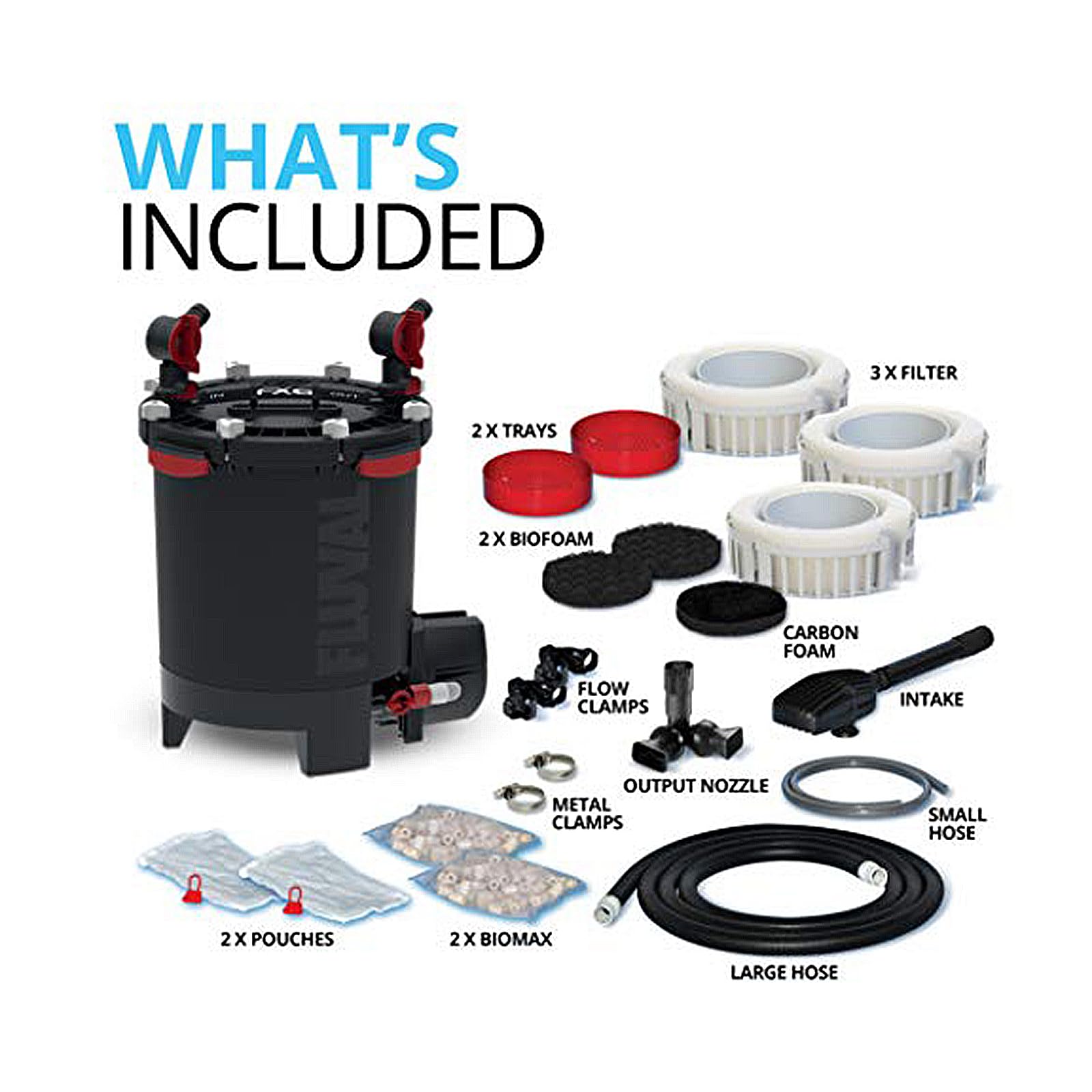 Fluval FX6 21 inch height fits under most aquariums for discreet filtration.