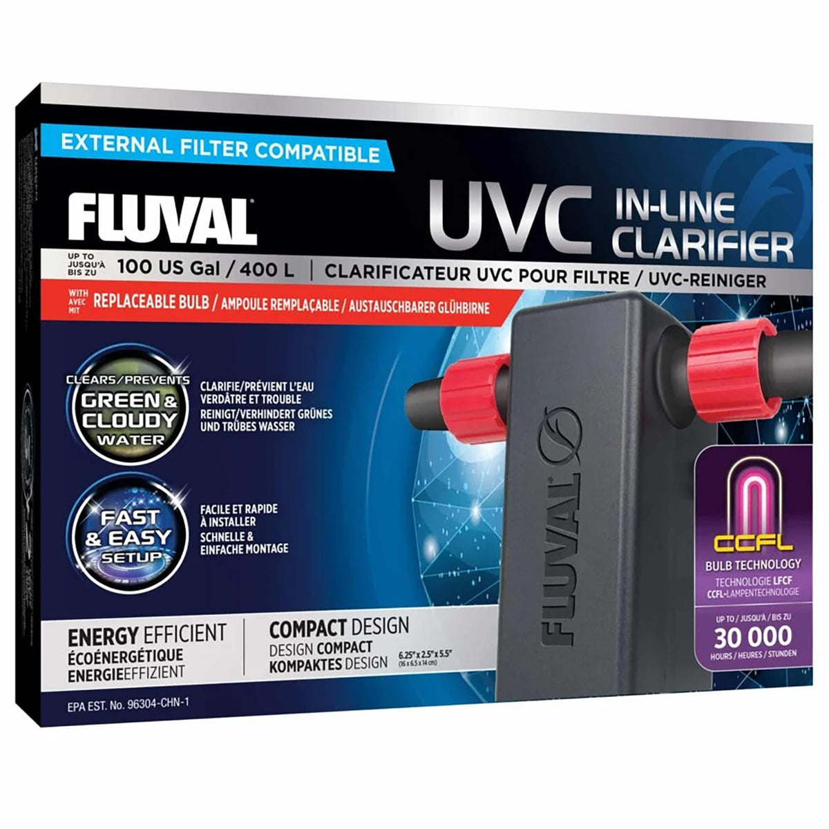Fluval In-Line UVC Clarifier unit installation for clearer aquarium water.