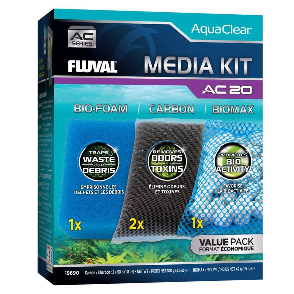 Fluval media maintenance kit overall view showing three media for clean water