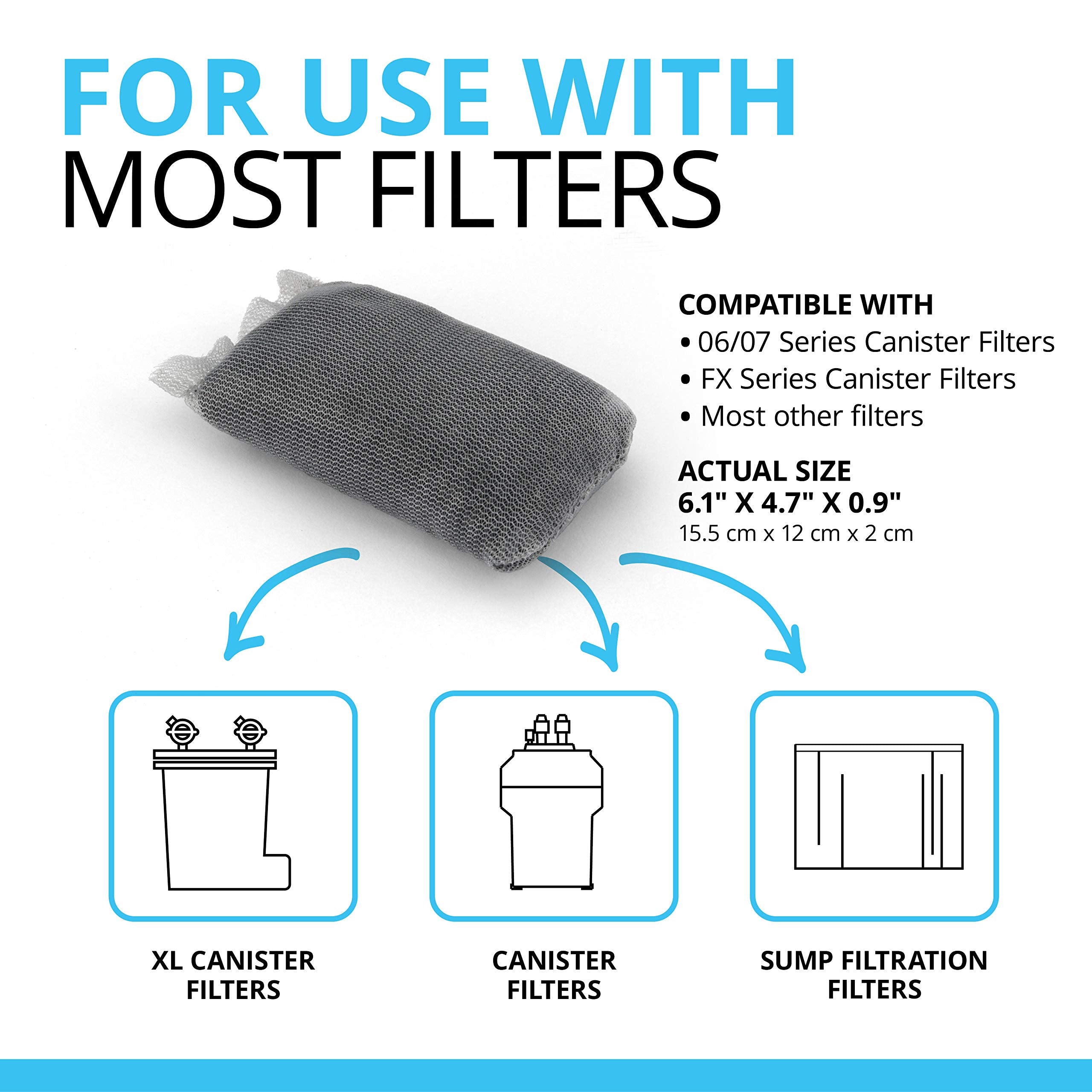 Three-pack Fluval nylon bags ready for setup