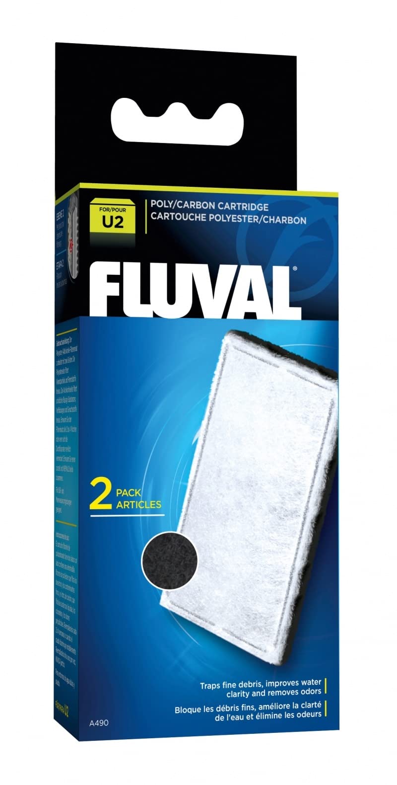 Fluval U2 poly-carb cartridge 2-pack for clear water and odor control
