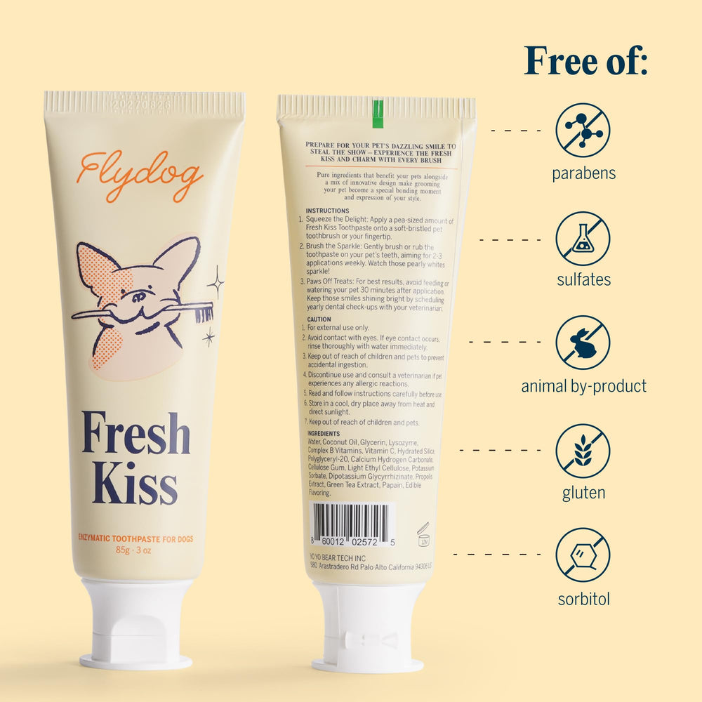 FlyDog Fresh Kiss puppy brushing calendar shows progress over time.