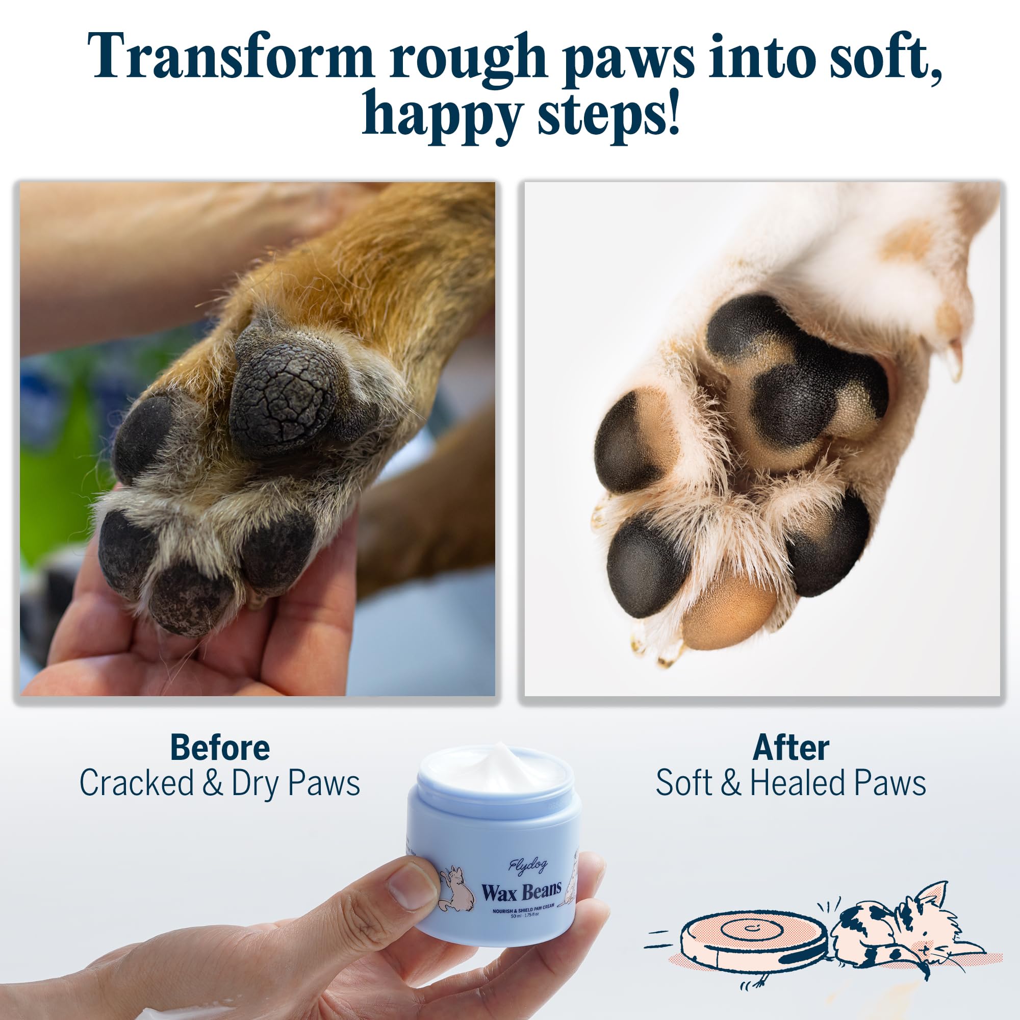 Flydog Lick-Safe Balm dispense-closeup highlights quick-absorb, non-greasy application.