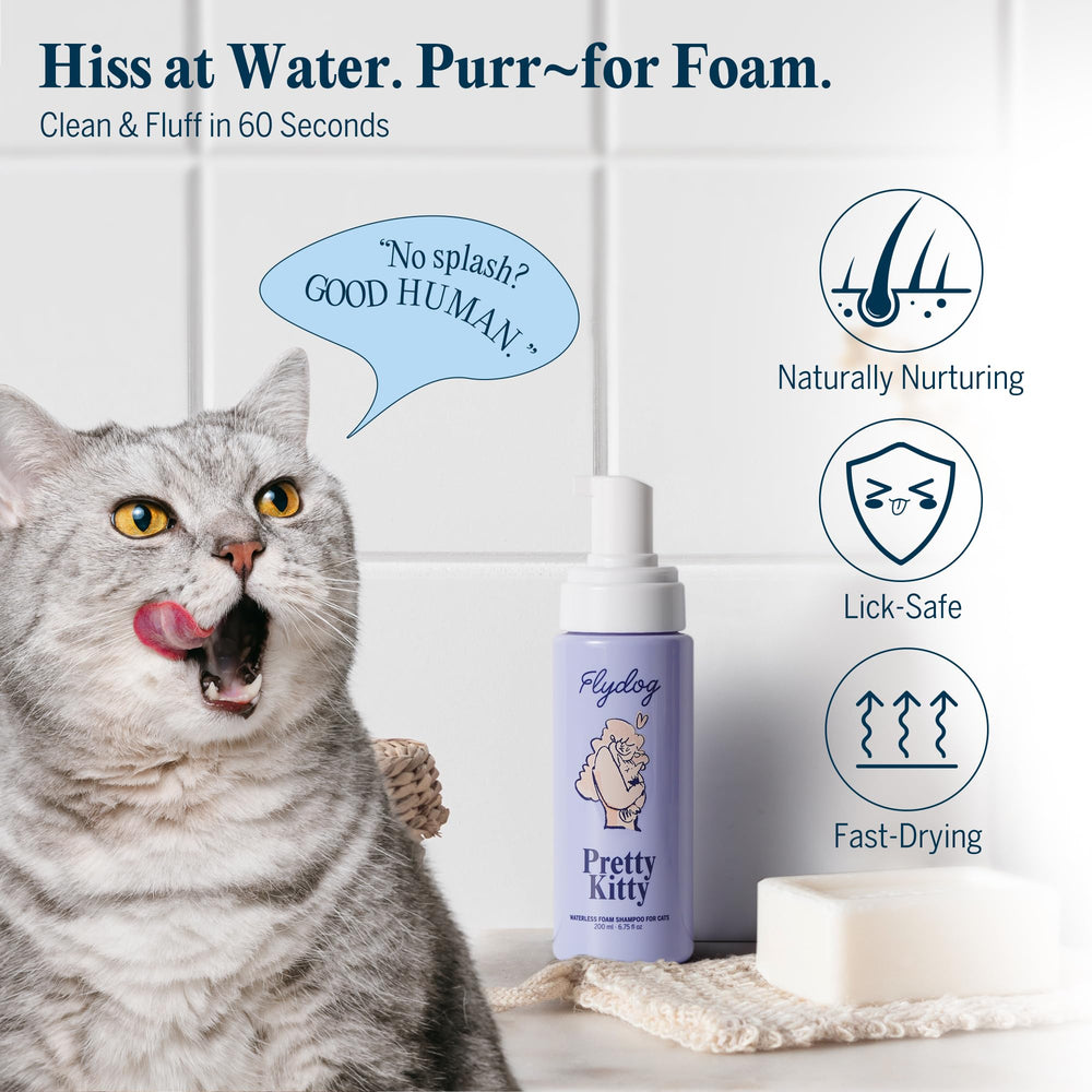Flydog Pretty Kitty grooming glove aids deshedding and detangling during brushing.