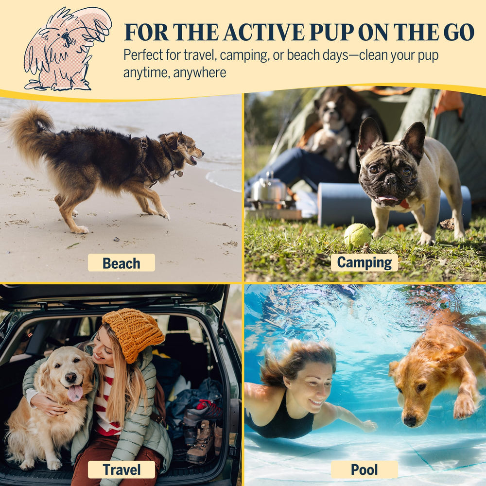 Flydog travel grooming on-the-go kit for mess-free baths
