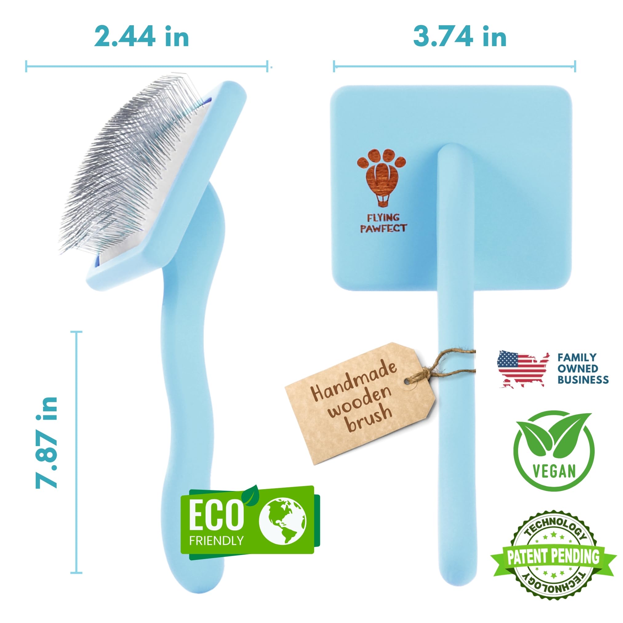 Flying Pawfect slicker brush detangling on thick coats reduces matting for easier daily brushing