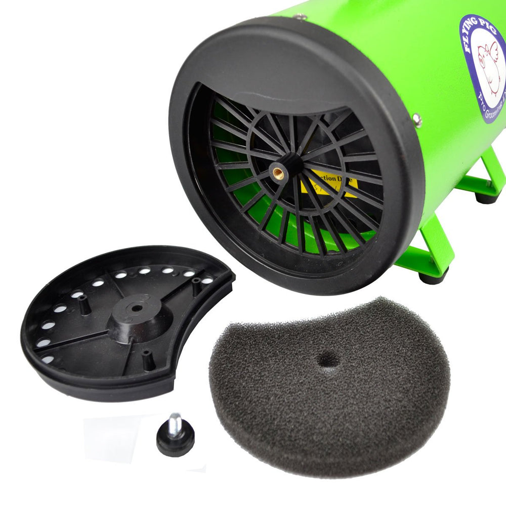 Flying Pig Grooming Flying One dryer offers 28,000 FPM speed for quick sessions