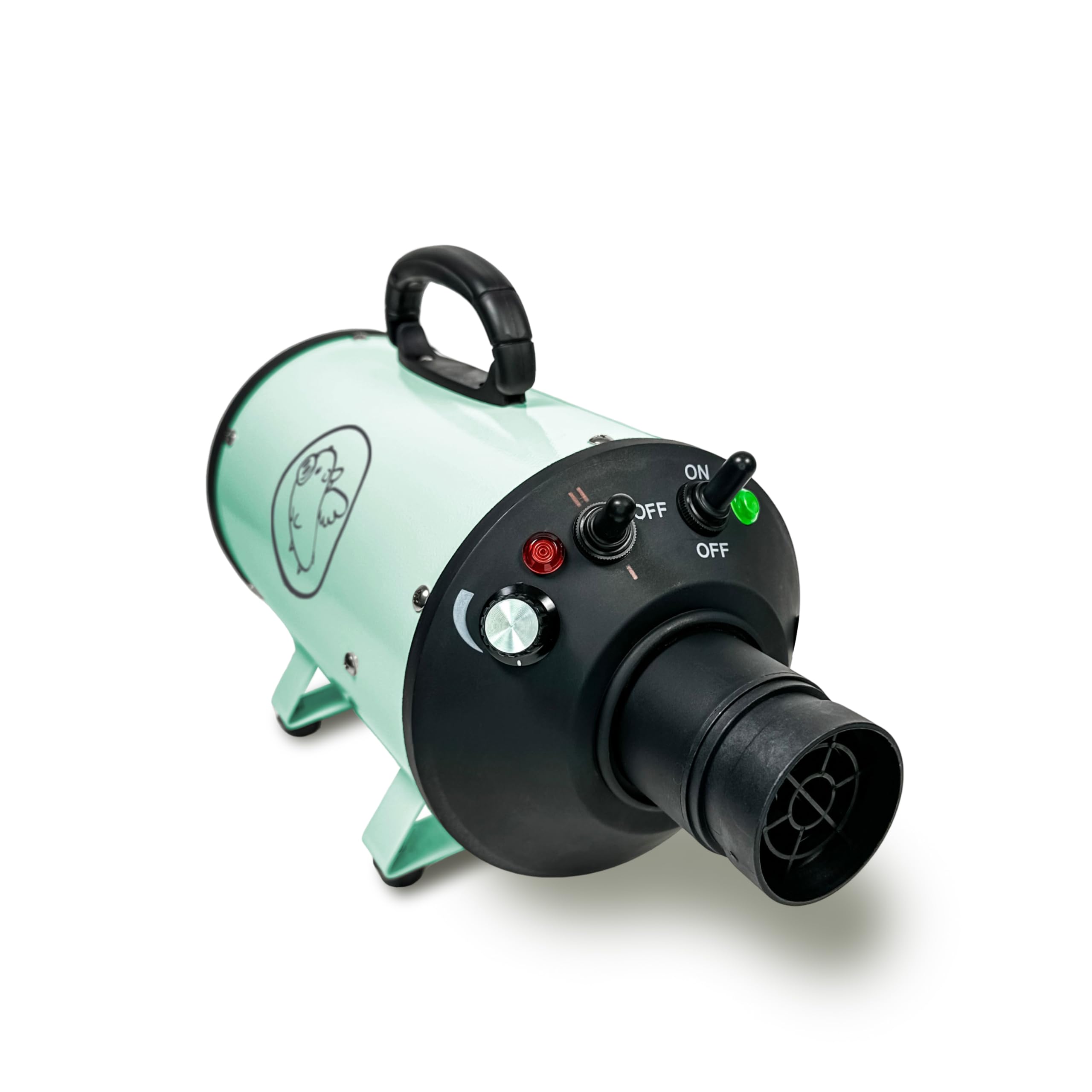 Flying Pig High Velocity Dryer mint 10ft hose extended enables flexible grooming setups