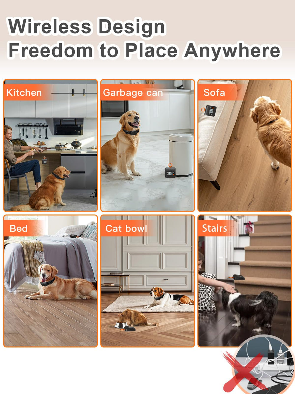 FLYSPEAR compact pet barrier design suitable for small spaces like kitchens.