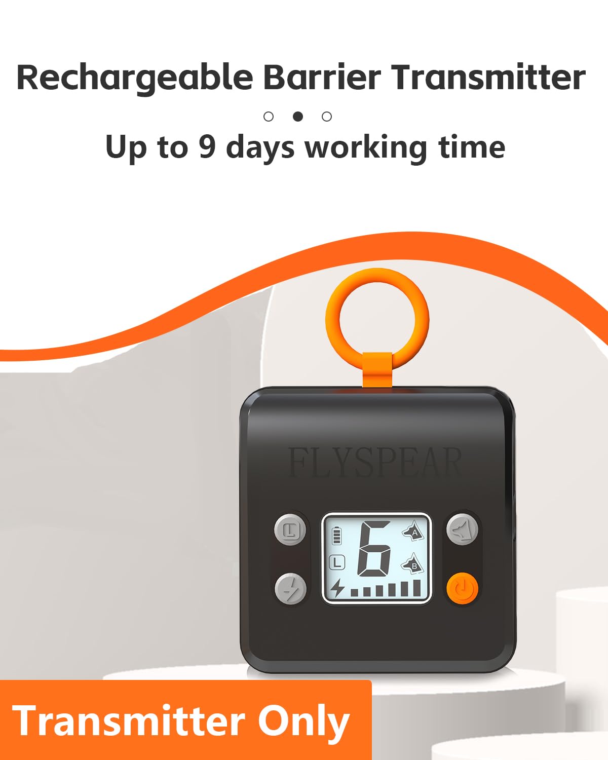 FLYSPEAR wireless barrier unit moves between rooms for convenient pet-proofing.