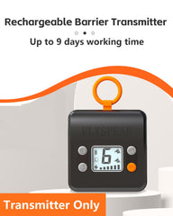 FLYSPEAR wireless barrier unit moves between rooms for convenient pet-proofing.