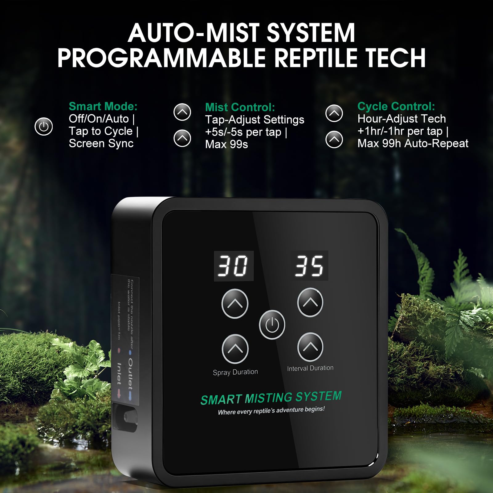 FMATOZ Reptile Mister tank-free design reduces clutter and refills in busy enclosures.