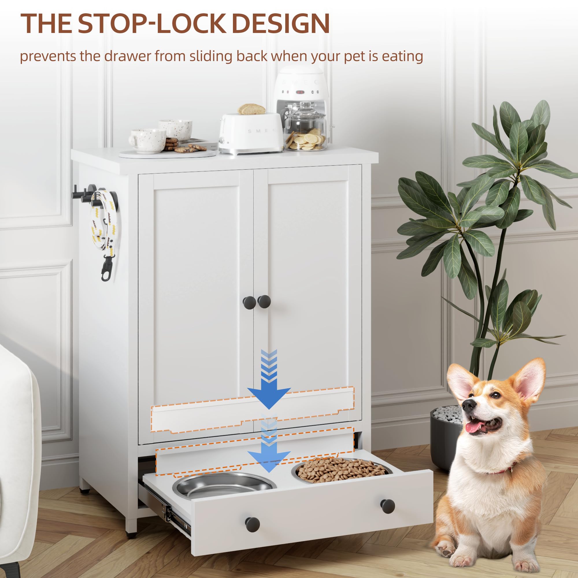 Fmlud stop-latch design keeps the drawer steady during meals.