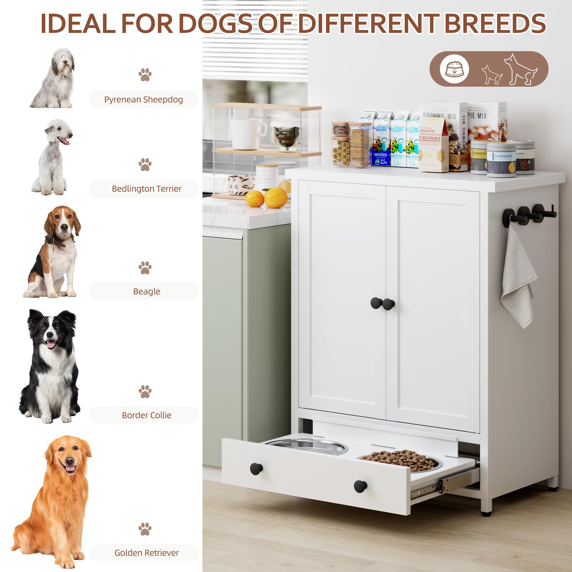 Fmlud top surface offers room for treats or personal items.
