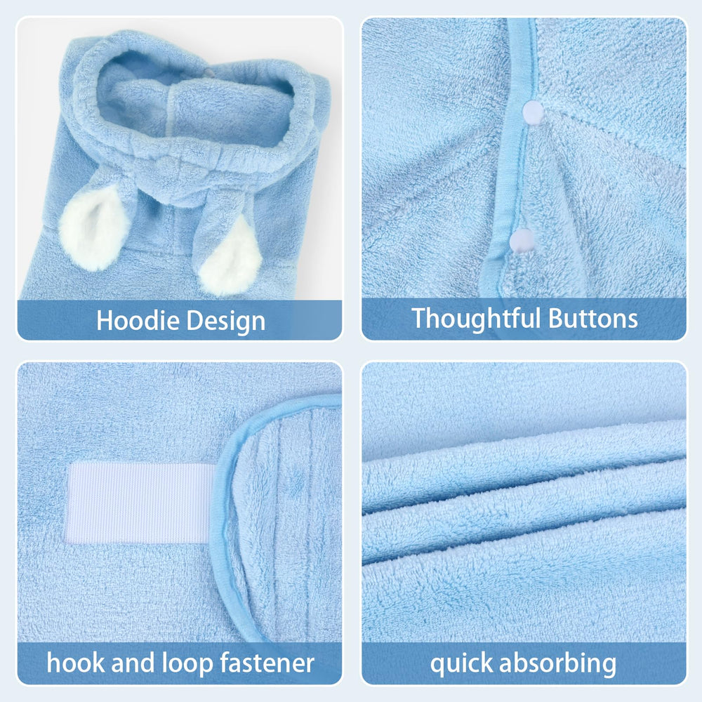 Fnaobai pet bathrobe absorbent microfiber closeup emphasizes softness and water wicking.