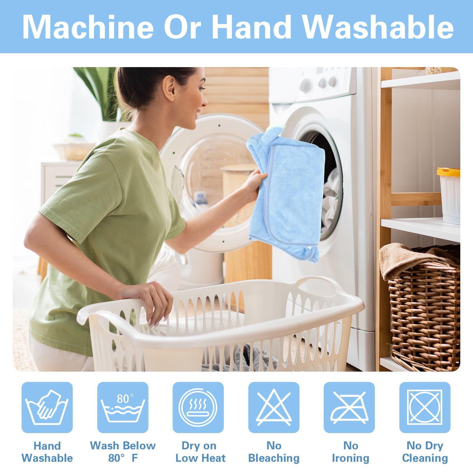 Fnaobai pet bathrobe size options layout communicates versatile post bath use.