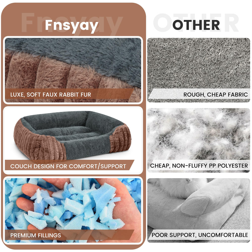Fnsyay large dog bed ergonomic curved design supports spine and joints