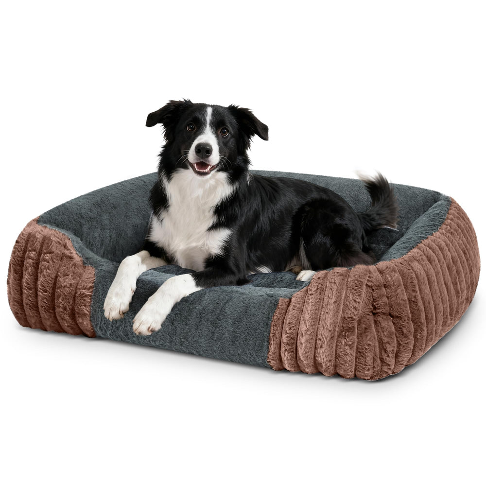 Fnsyay large dog bed front view with spacious orthopedic support