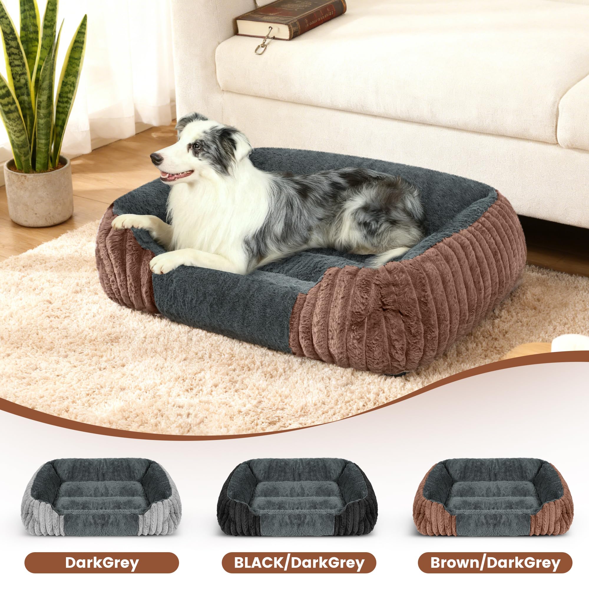 Fnsyay large dog bed hand-wash-only care keeps surface clean
