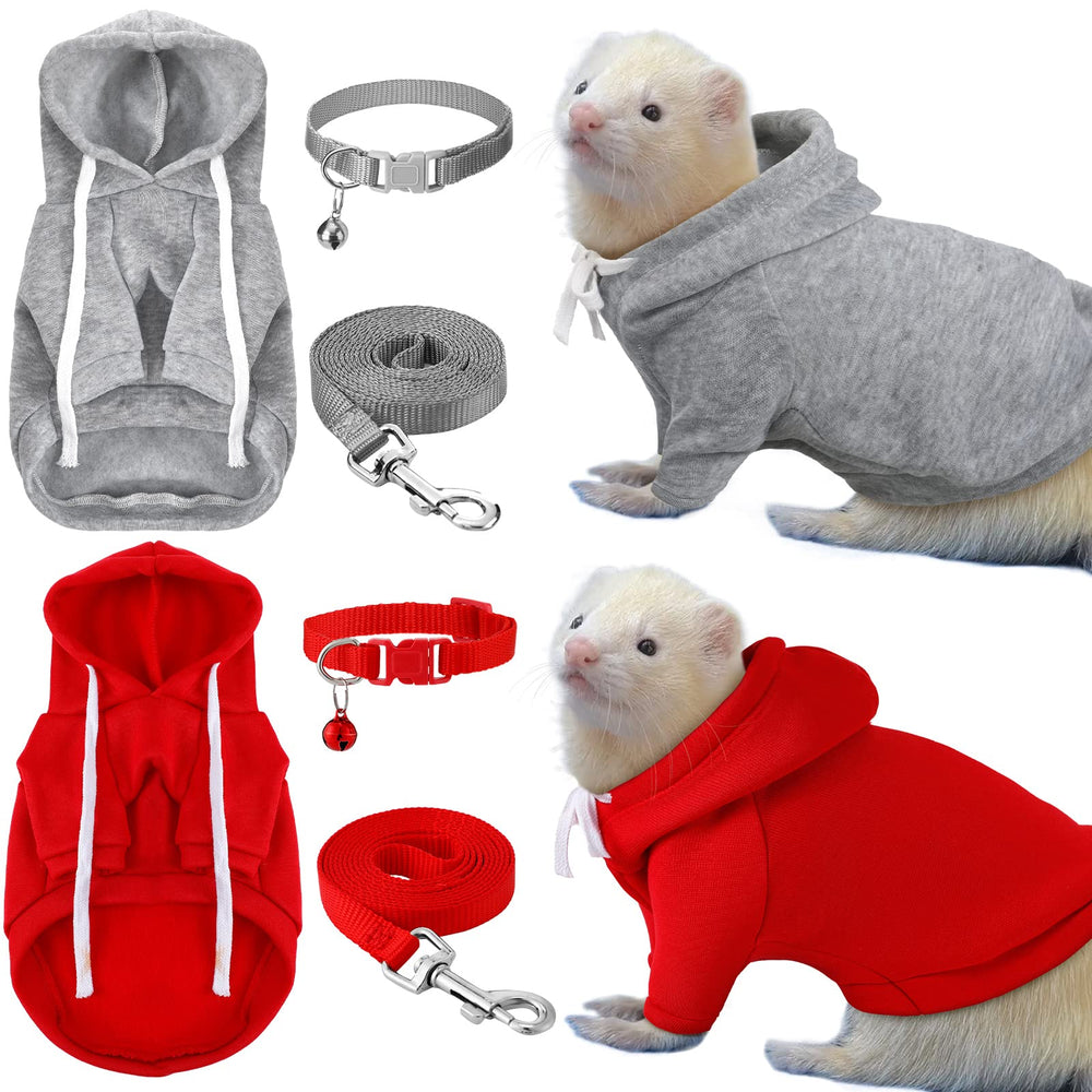 Foaincore ferret harness and leash in grey red for safe daily walks