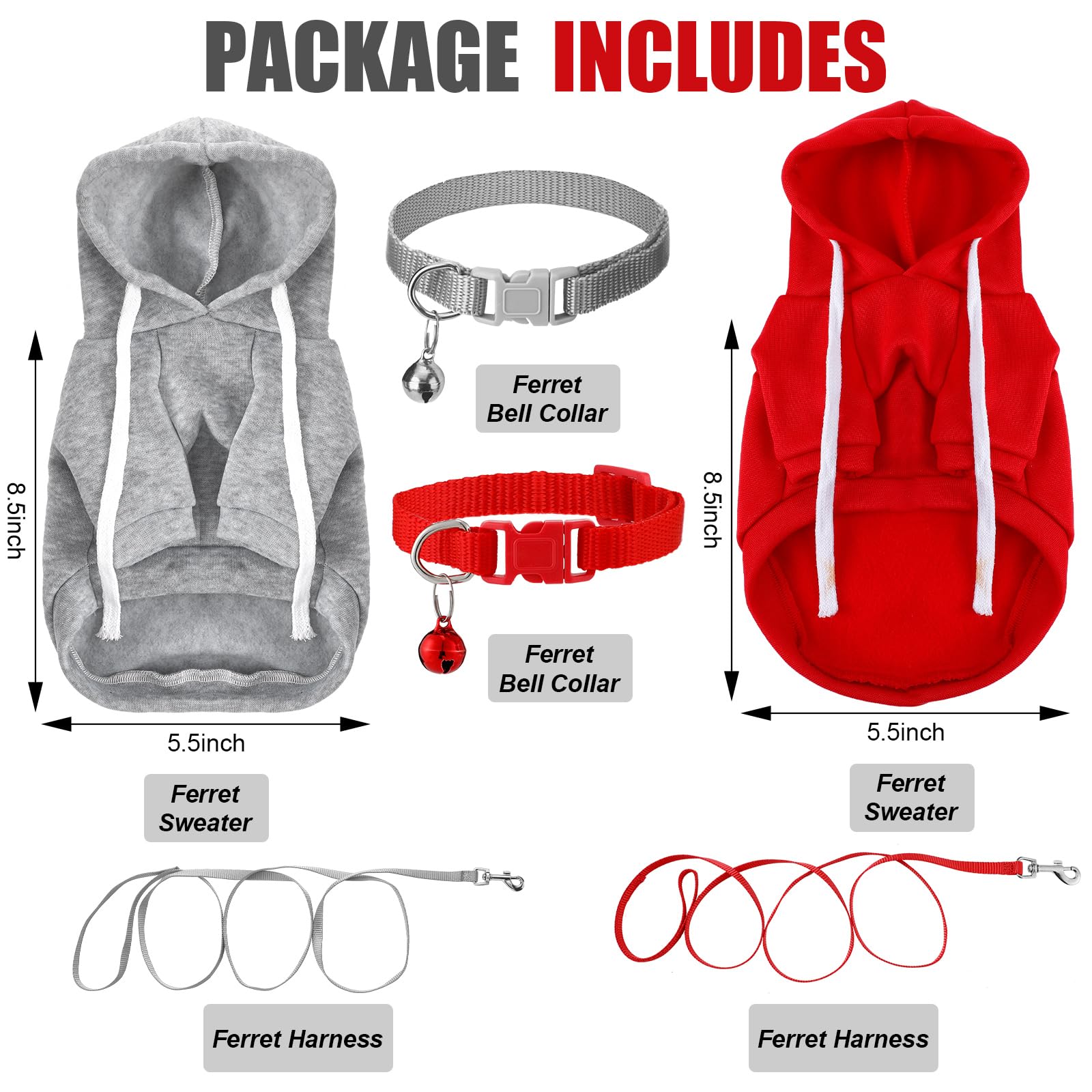 Foaincore ferret sweater hoodie adds warmth during travel or outdoor strolls