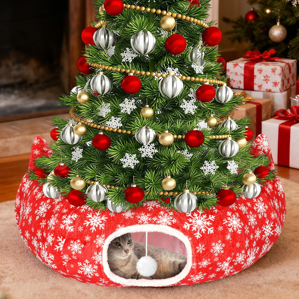 FODAHRWS 3-in-1 red cat tunnel outer: festive design with built-in play space.
